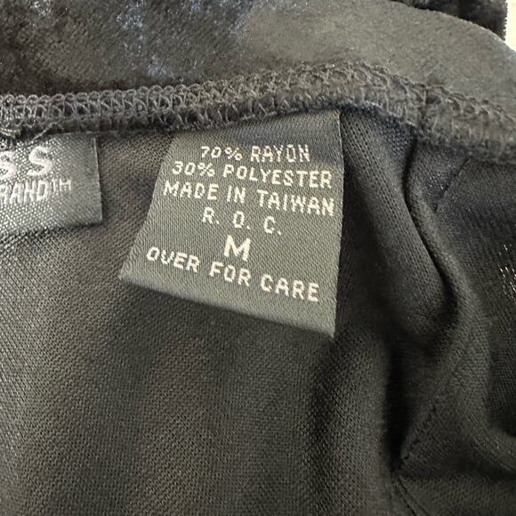 Vintage Express Maxi Skirt Y2K 90s Women Medium Black Velvet Witchy Vamp Goth - Picture 7 of 9